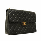 Black Leather Chanel Shoulder Bag