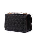 Black Leather Chanel Flap Bag