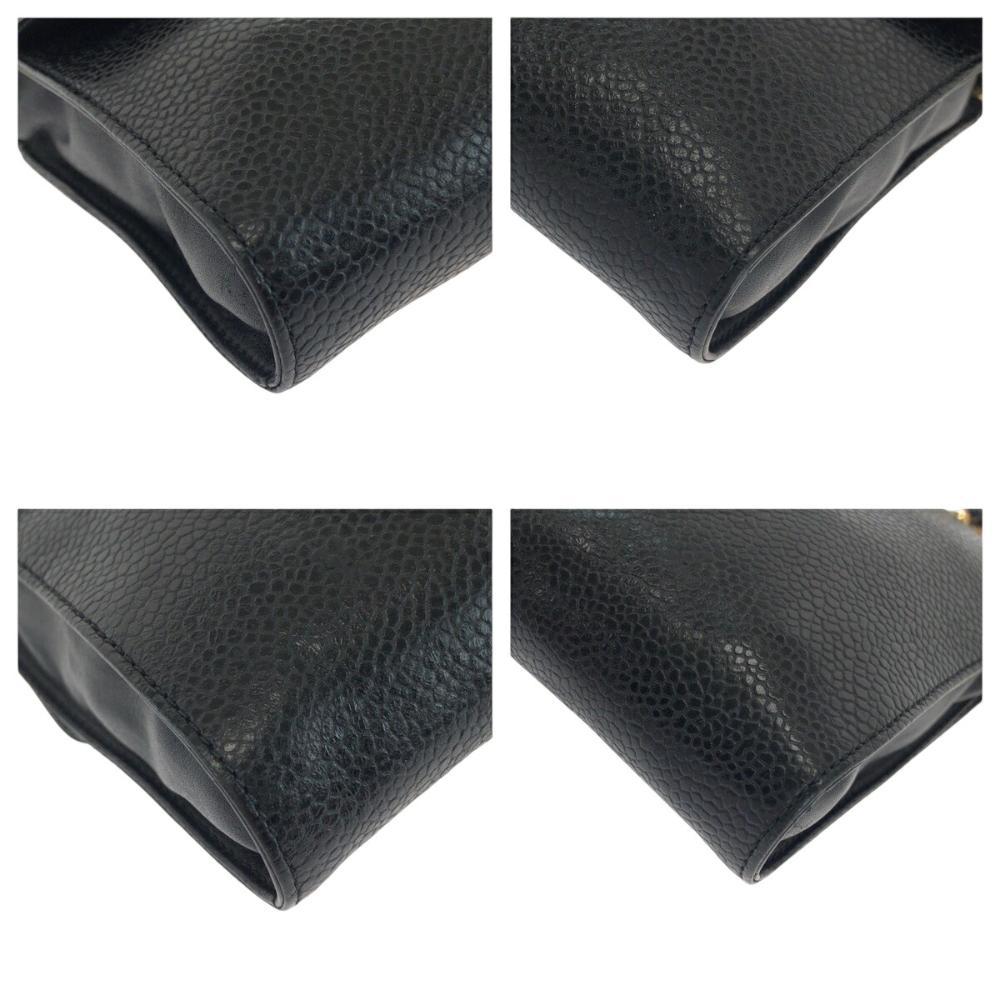 Black Leather Chanel Shoulder Bag