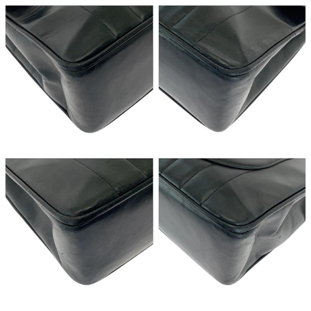 Black Leather Chanel Flap Bag