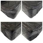 Black Leather Chanel Flap Bag