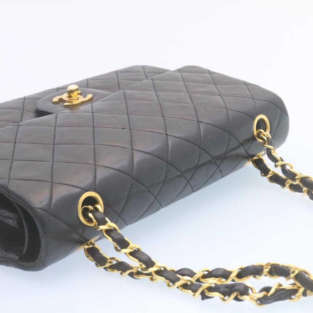 Black Leather Chanel Shoulder Bag
