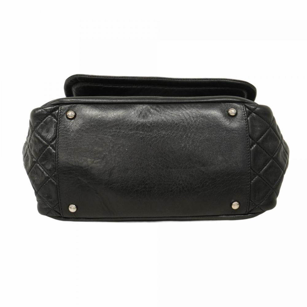 Black Leather Chanel Shoulder Bag