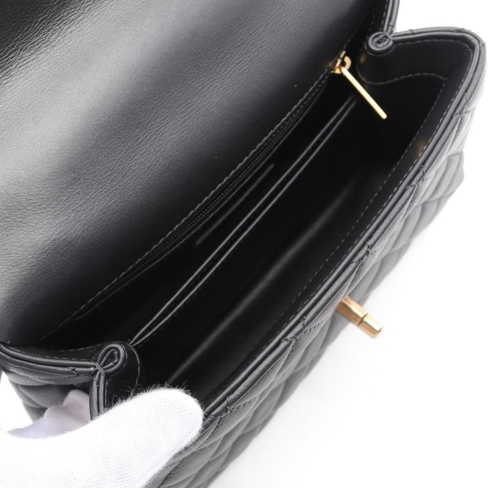 Black Leather Chanel Flap Bag