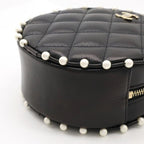 Black Leather Chanel Shoulder Bag
