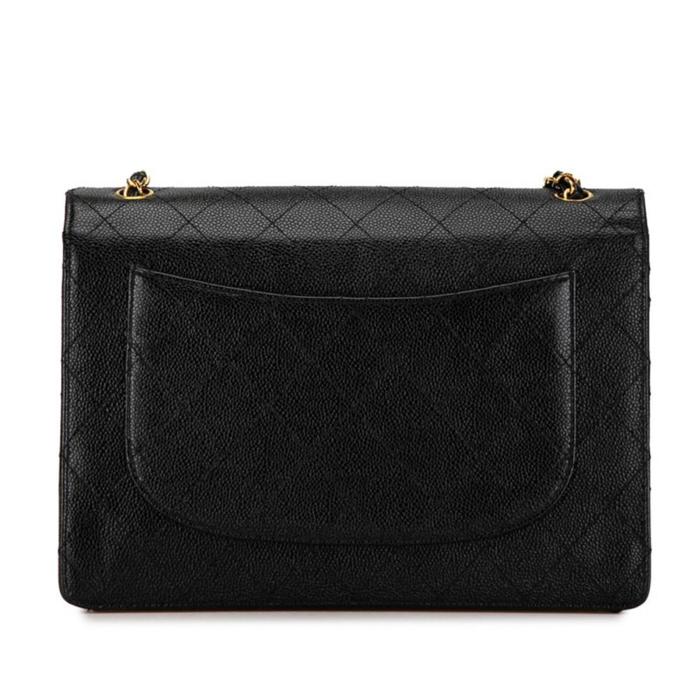 Black Leather Chanel Flap Bag
