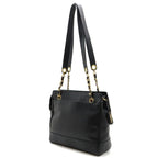 Black Leather Chanel Shoulder Bag