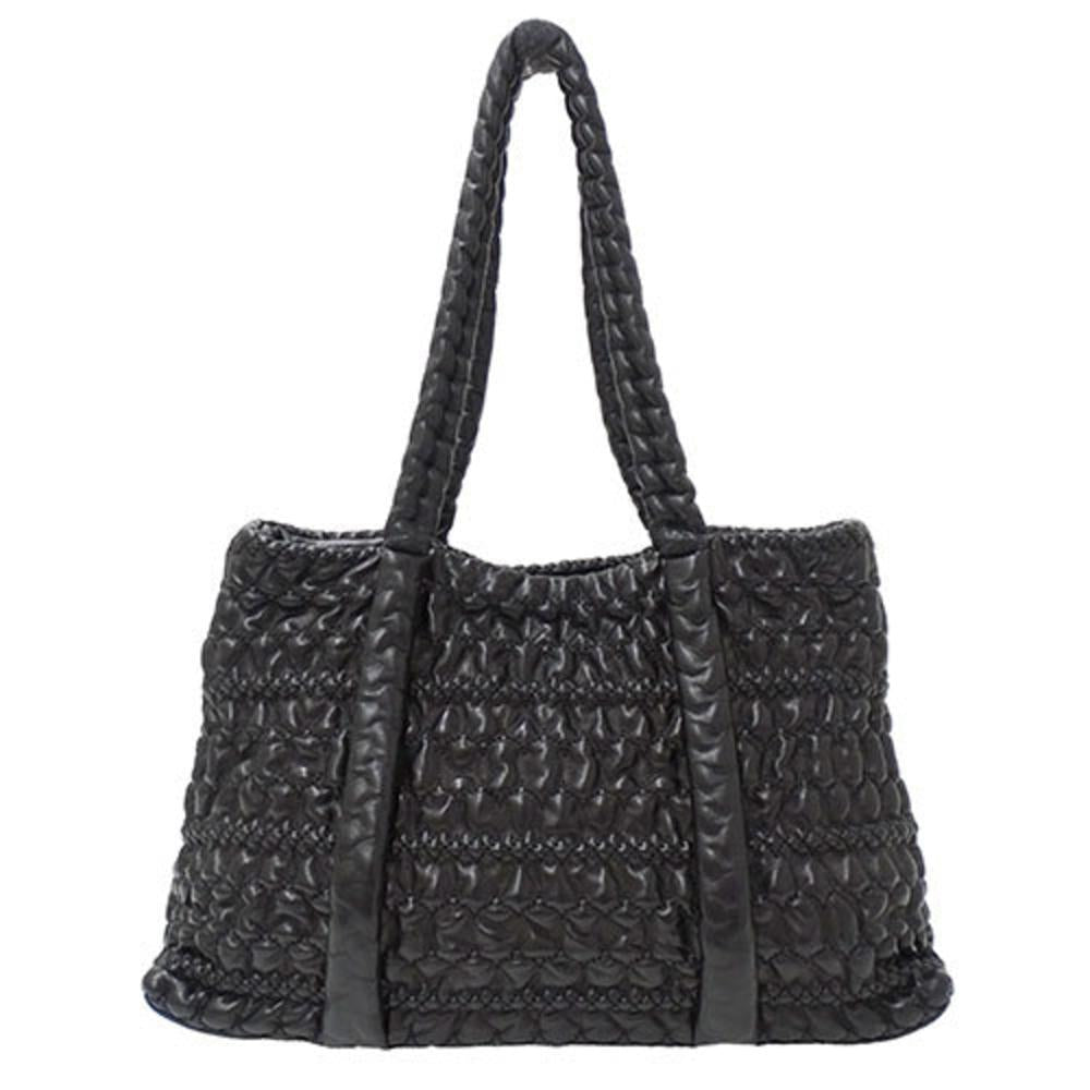 Black Leather Chanel Shoulder Bag
