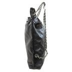 Black Leather Chanel Backpack