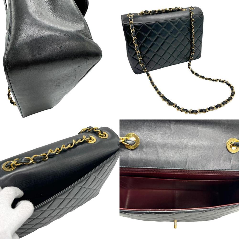 Black Leather Chanel Shoulder Bag