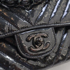 Black Leather Chanel Flap Bag