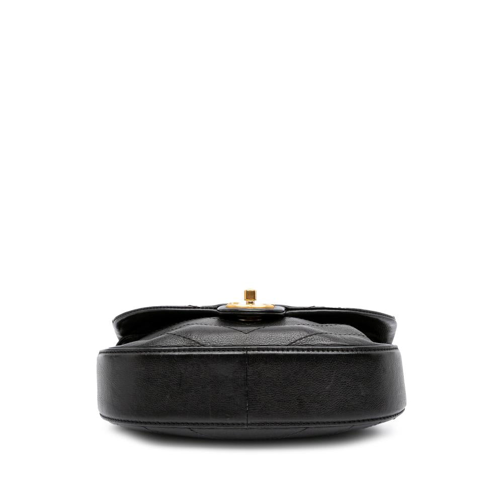 Black Leather Chanel Flap Bag