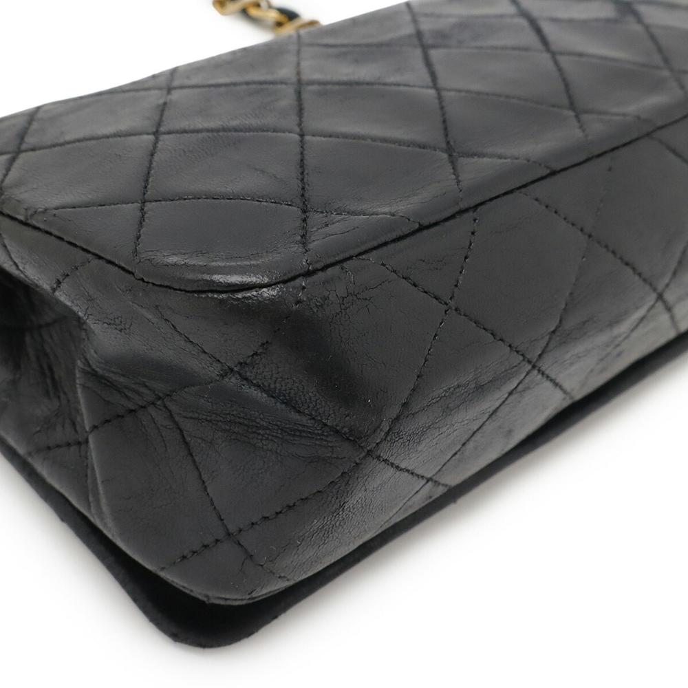 Black Leather Chanel Shoulder Bag