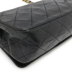 Black Leather Chanel Shoulder Bag