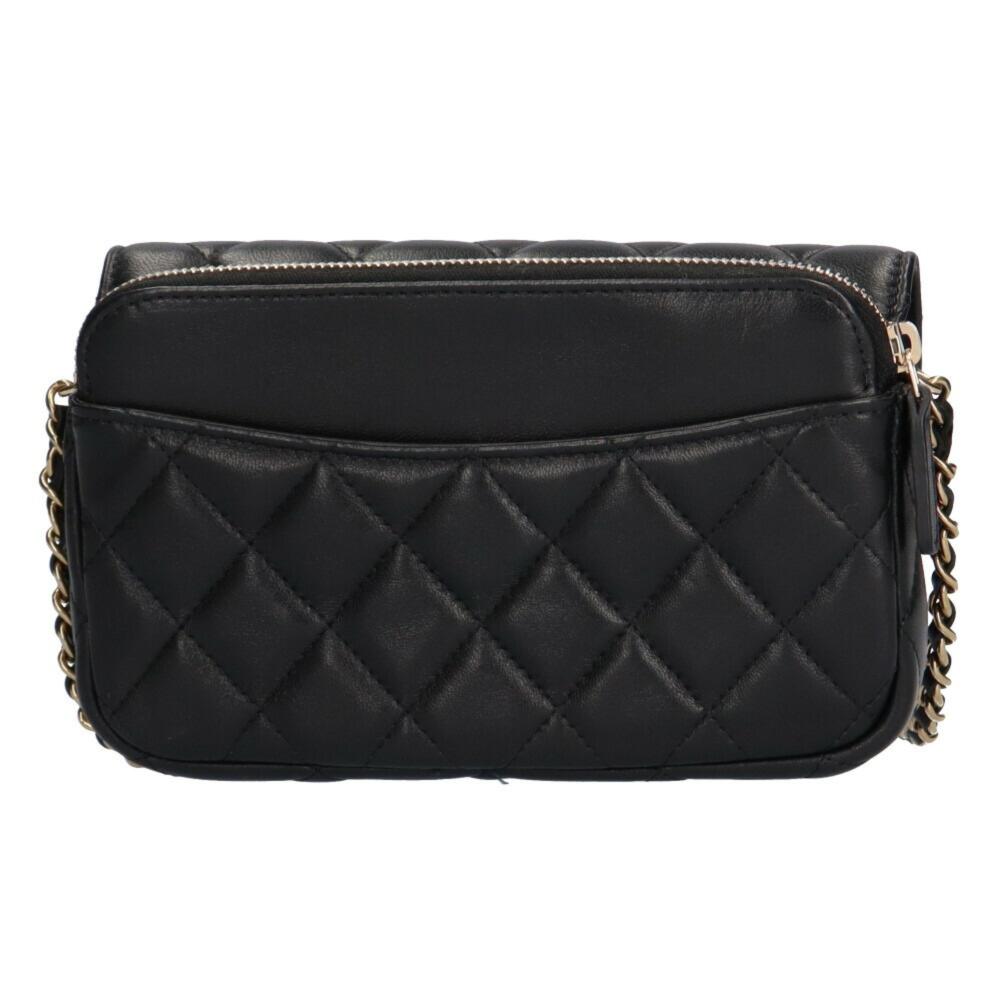 Black Leather Chanel Shoulder Bag