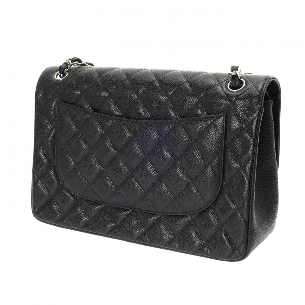 Black Leather Chanel Flap Bag