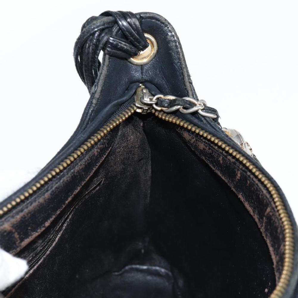 Black Leather Chanel Shoulder Bag
