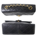 Black Leather Chanel Shoulder Bag