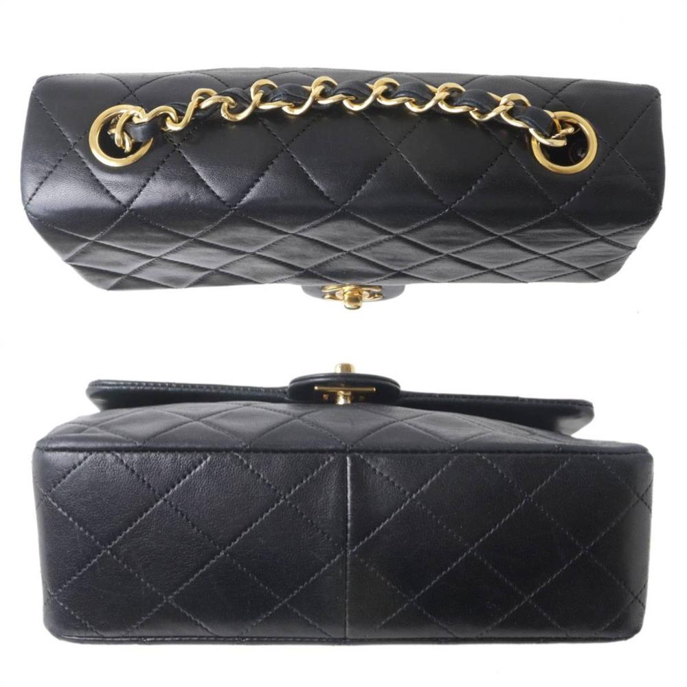 Black Leather Chanel Shoulder Bag