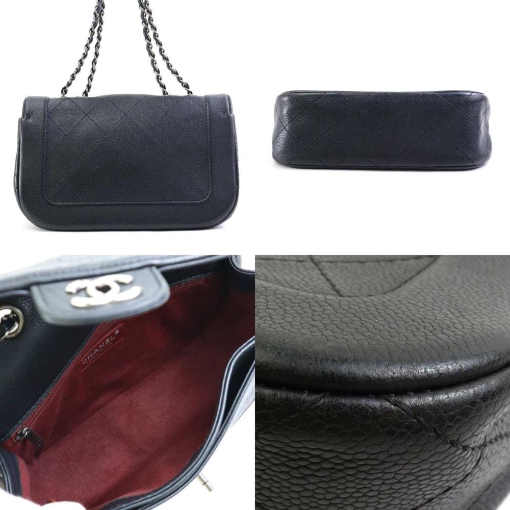 Black Leather Chanel Crossbody Bag