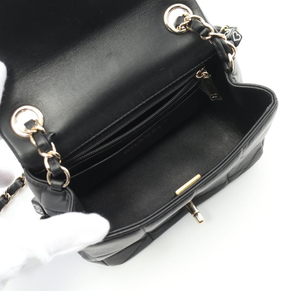 Black Leather Chanel Flap Bag