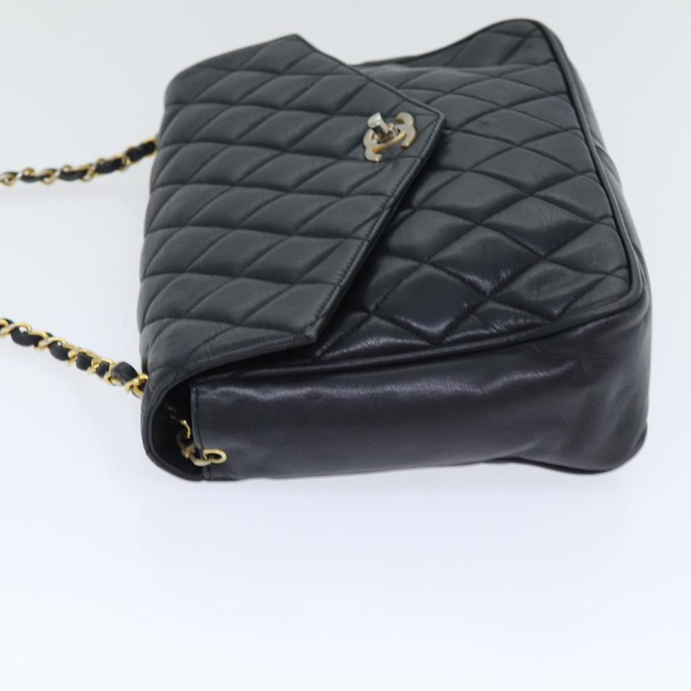 Black Leather Chanel Shoulder Bag