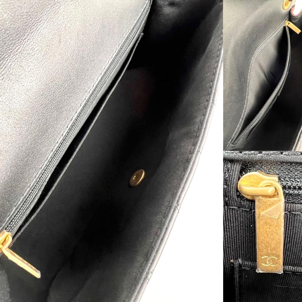 Black Leather Chanel Flap Bag