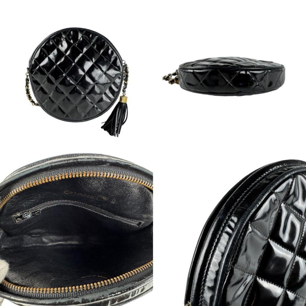 Black Leather Chanel Shoulder Bag