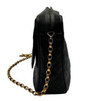 Black Leather Chanel Shoulder Bag