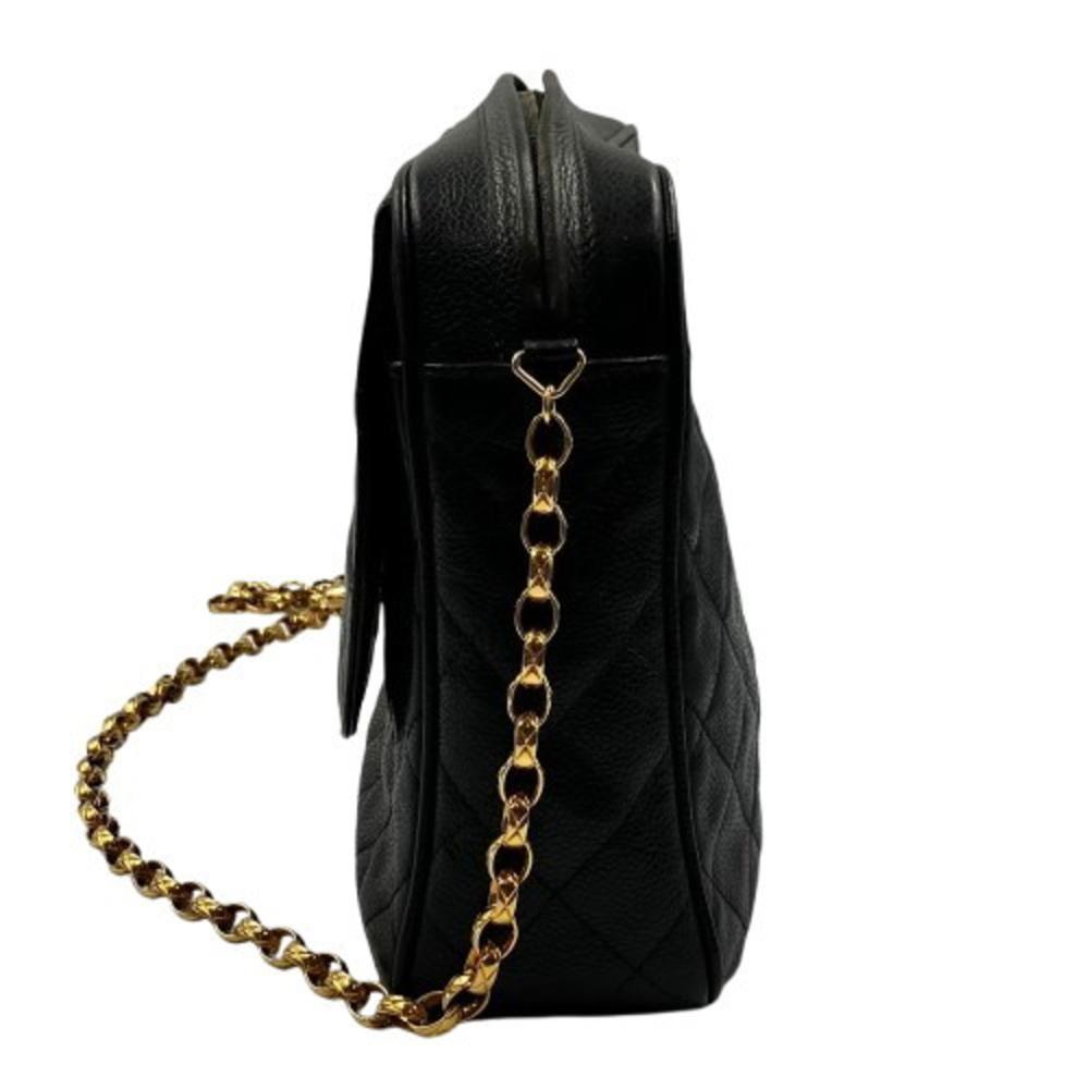 Black Leather Chanel Shoulder Bag