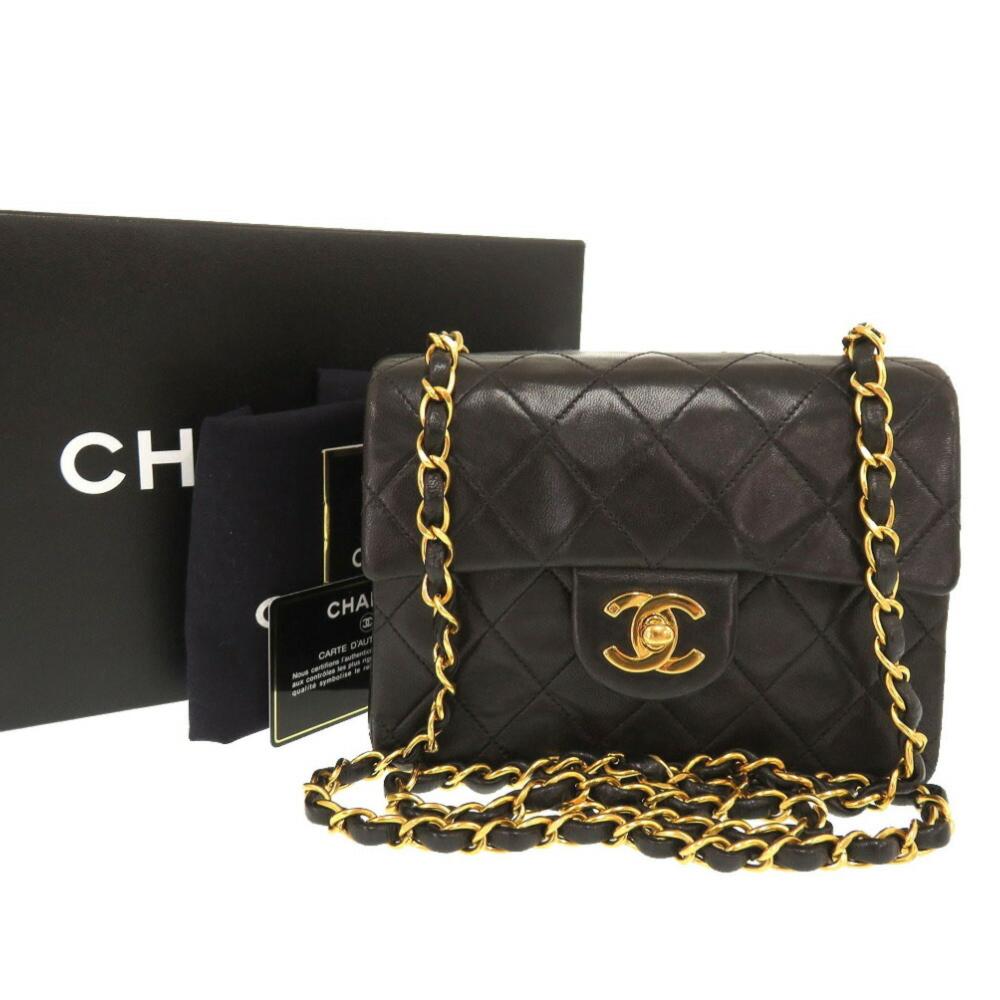 Black Leather Chanel Shoulder Bag