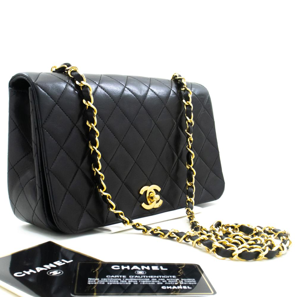 Black Leather Chanel Flap Bag