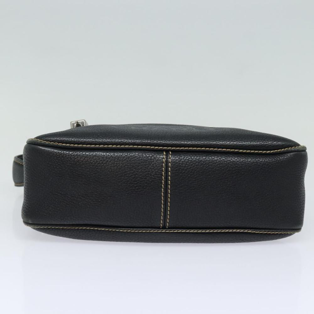 Black Leather Chanel Shoulder Bag