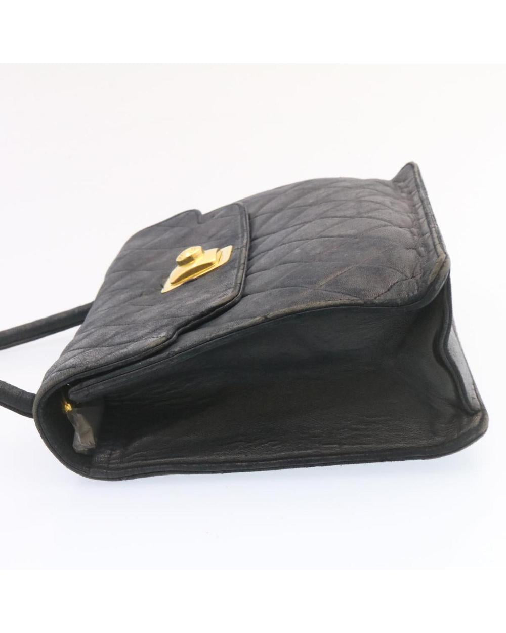 Black Leather Chanel Shoulder Bag