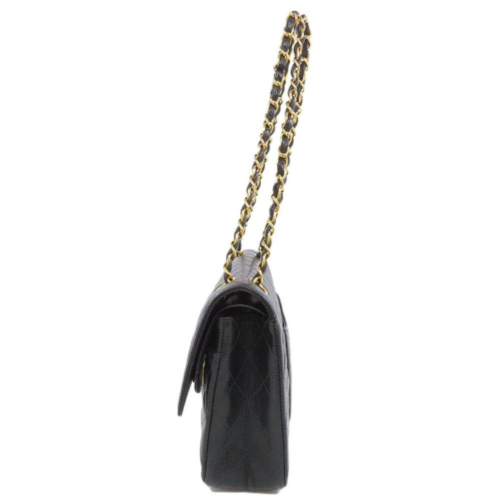 Black Leather Chanel Flap Bag