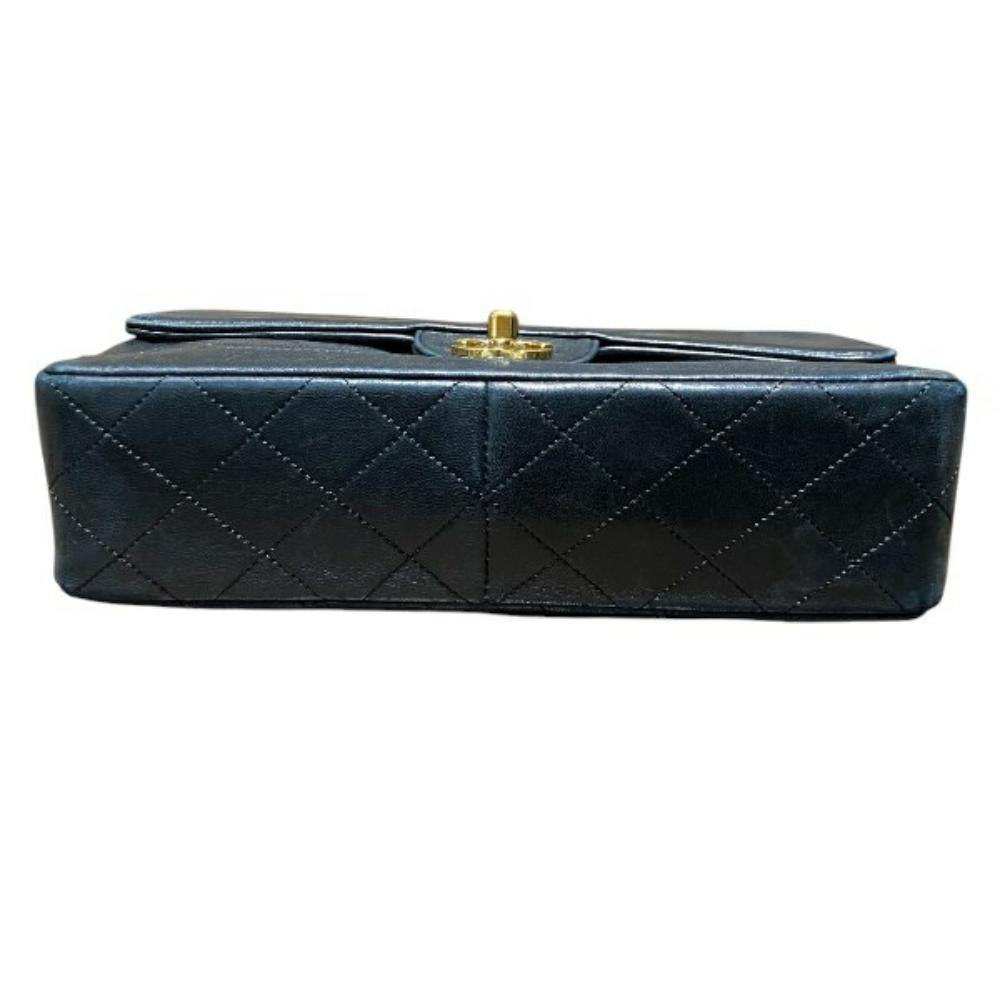 Black Leather Chanel Flap Bag
