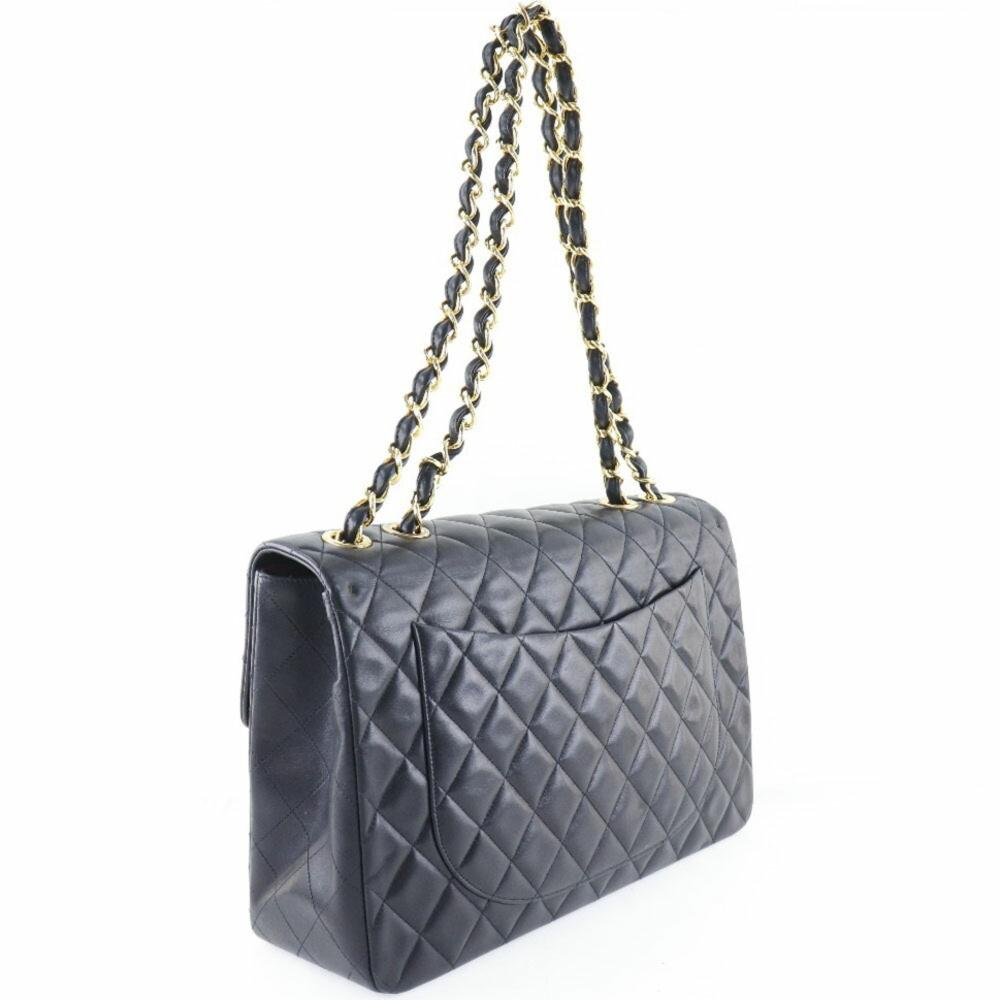 Black Leather Chanel Shoulder Bag