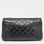 Black Leather Chanel Flap Bag