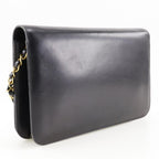 Black Leather Chanel Shoulder Bag