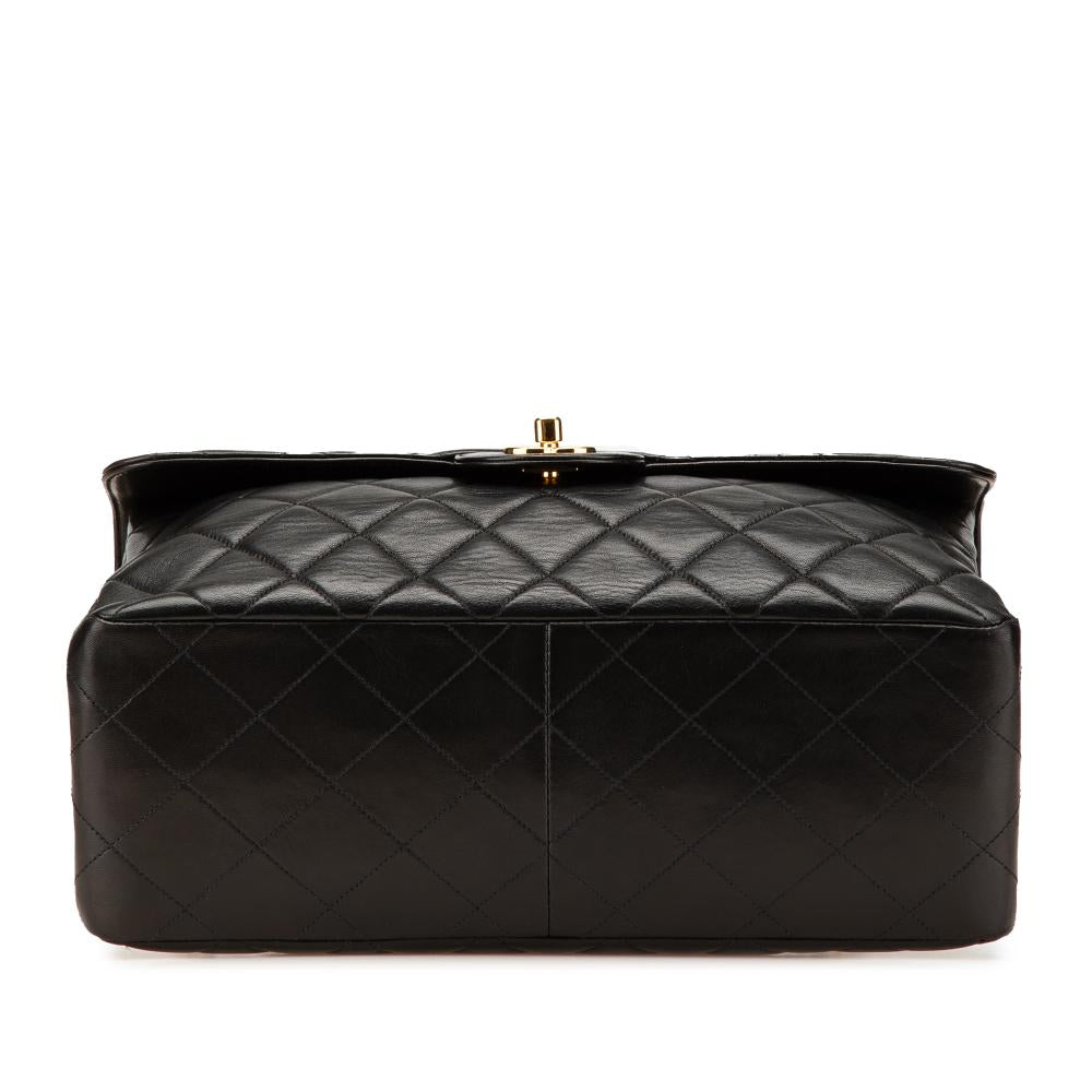 Black Leather Chanel Flap Bag