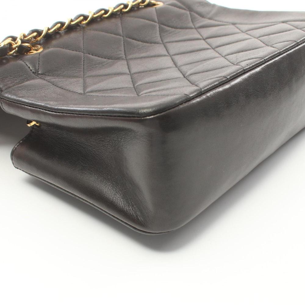 Black Leather Chanel Shoulder Bag