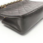 Black Leather Chanel Shoulder Bag