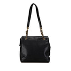 Black Leather Chanel Shoulder Bag