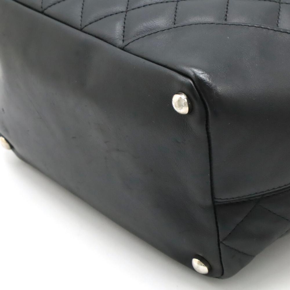Black Leather Chanel Shoulder Bag