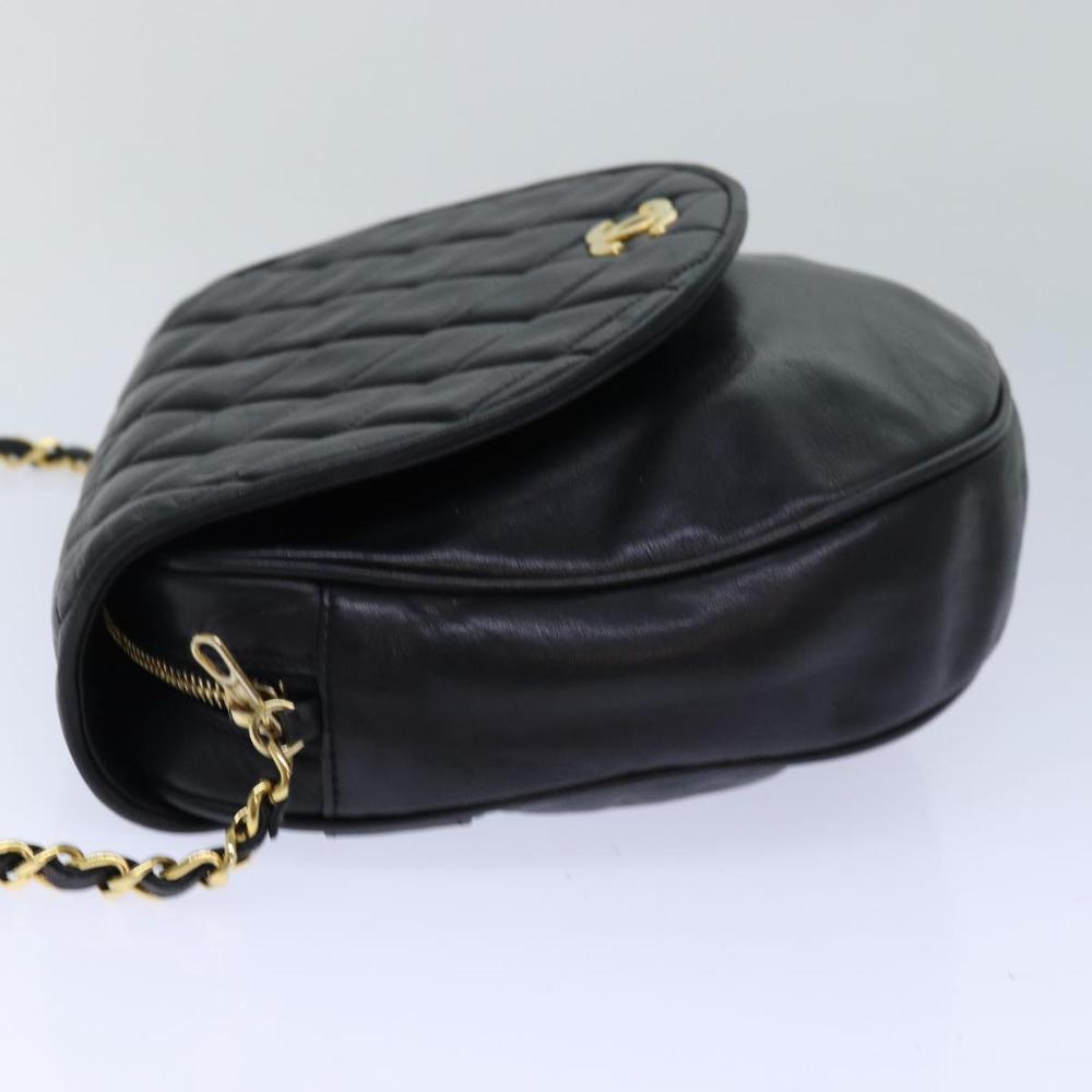 Black Leather Chanel Shoulder Bag