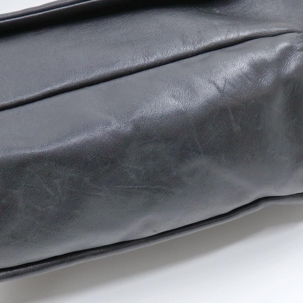 Black Leather Chanel Shoulder Bag