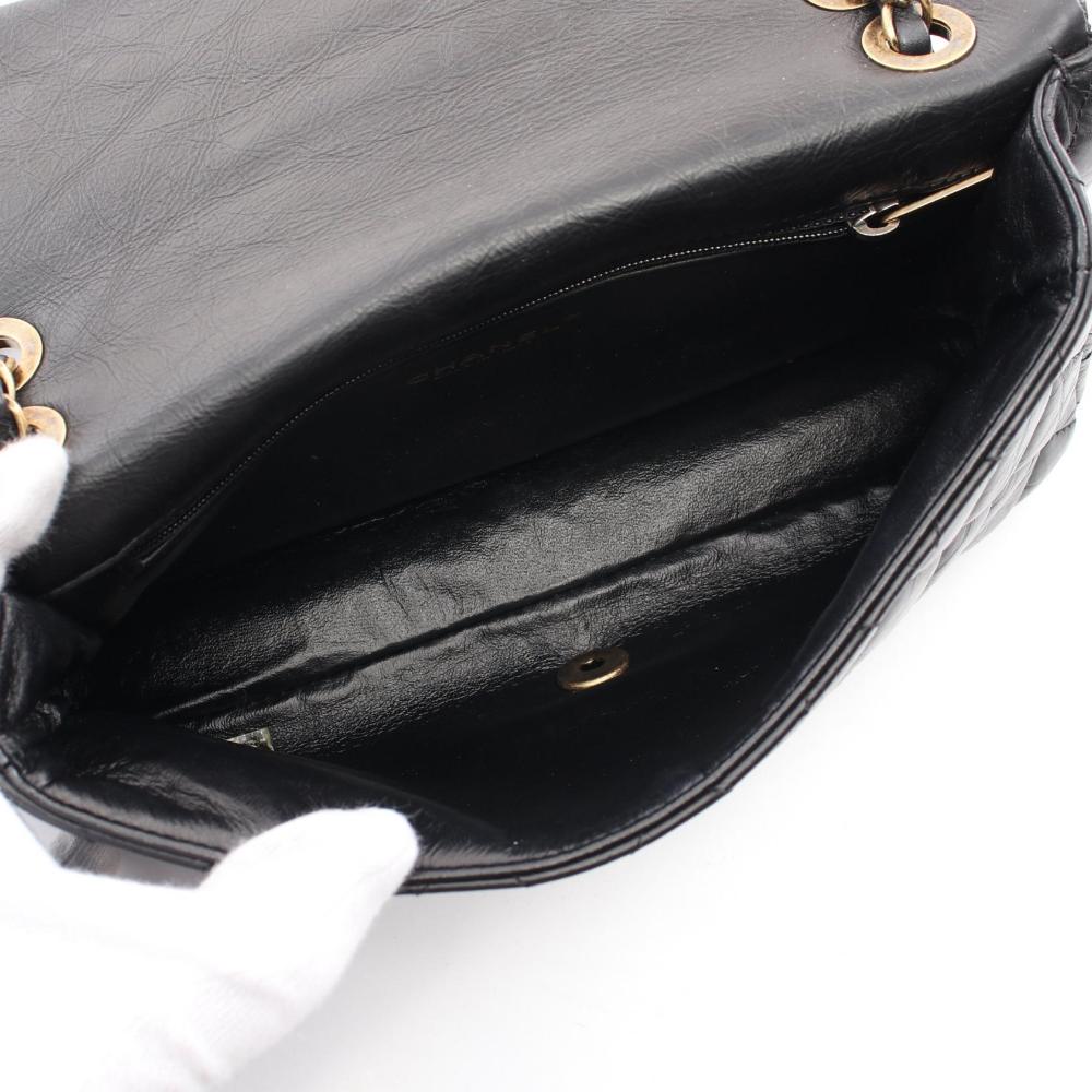 Black Leather Chanel Shoulder Bag