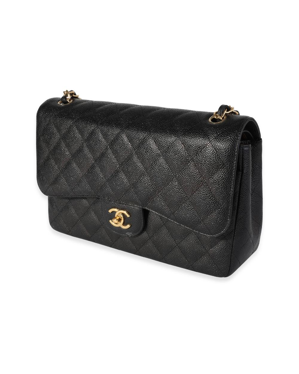 Black Leather Chanel Flap Bag
