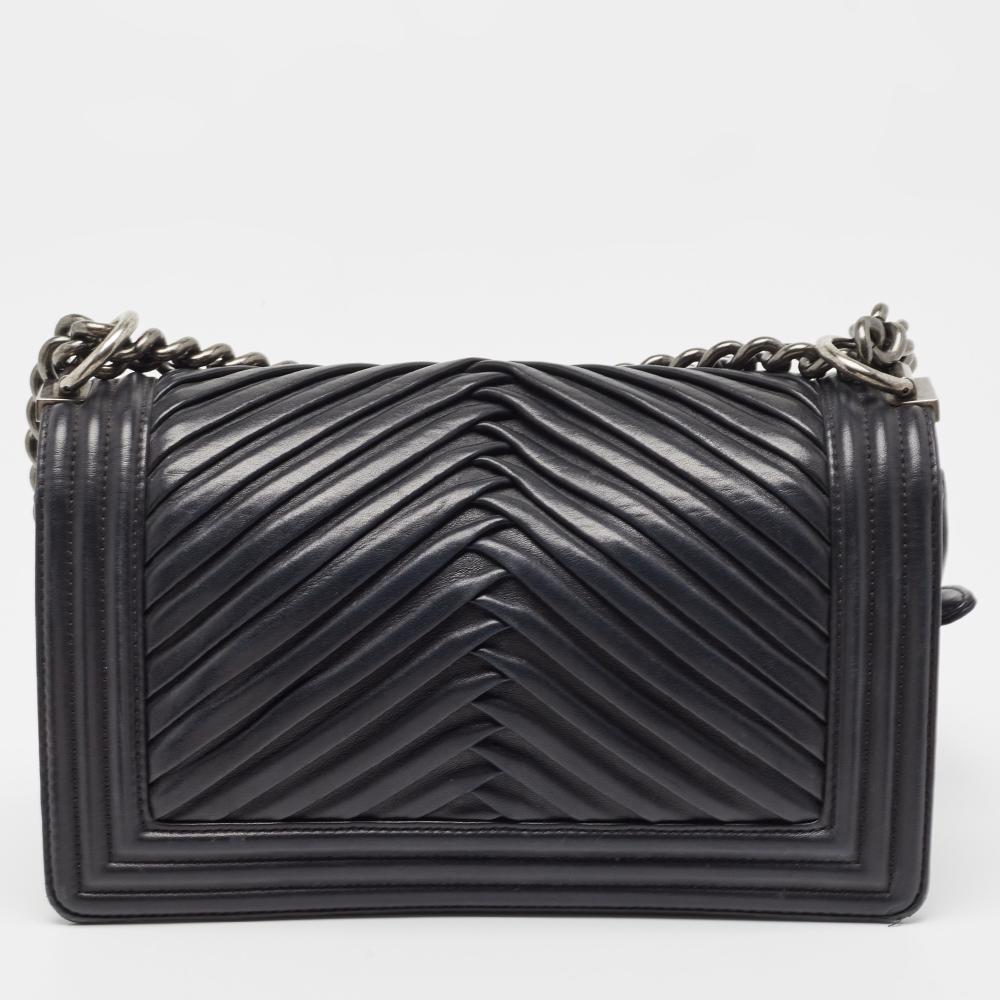 Black Leather Chanel Flap Bag