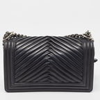 Black Leather Chanel Flap Bag